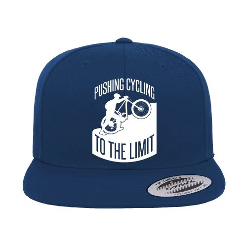 Pushing Cycling To The Limit Embroidered Flat Bill Cap