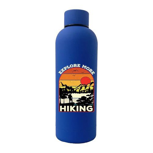 Explore More Hiking 17oz Stainless Rubberized Water Bottle