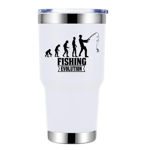 Fishing Evolution 30oz Tumbler White