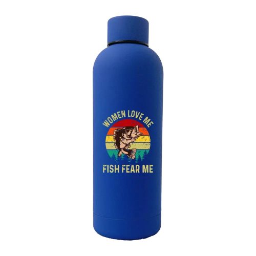 Women Love Me Fish Hate Me 17oz Stainless Rubberized Water Bottle