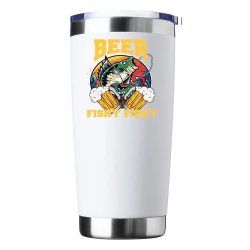 Beer Fishy Fishy 2 20oz Tumbler  White