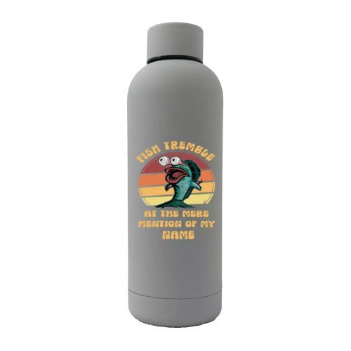 Fish Tremble 17oz Stainless Rubberized Water Bottle