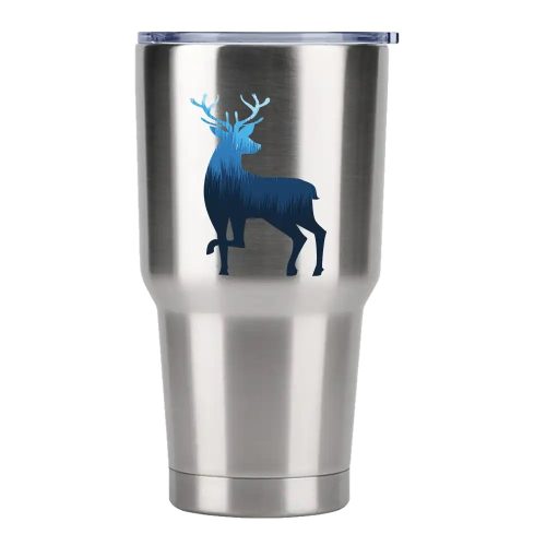 Deer Color 2 30oz Tumbler Silver