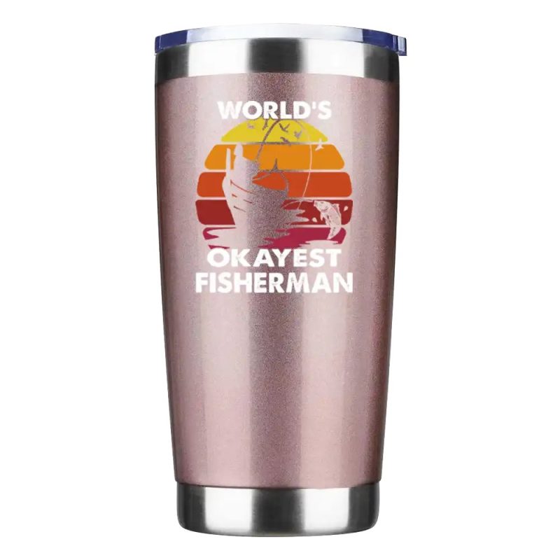 World's Okayest Fisherman Insulated Vacuum Sealed Tumbler