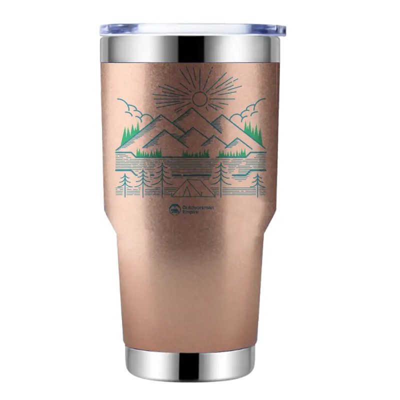 Camping Lines 30oz Tumbler Rosegold