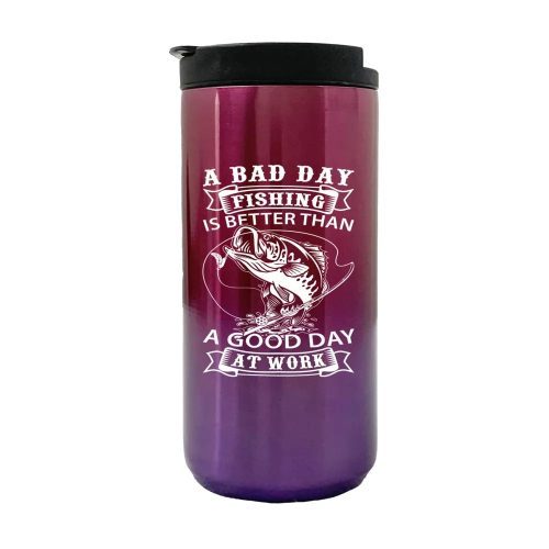 A Bad Day At Fishing 14oz Tumbler Purple