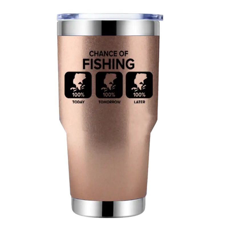 Chance of Fishing 30oz Tumbler Rosegold