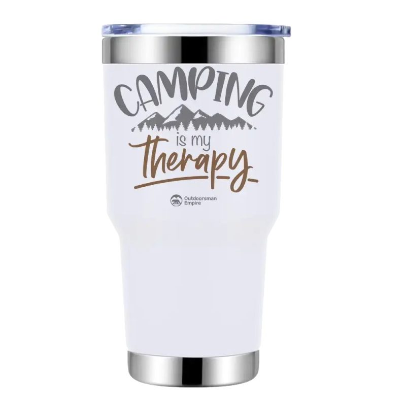 Camping Is My Therapy 30oz Tumbler White