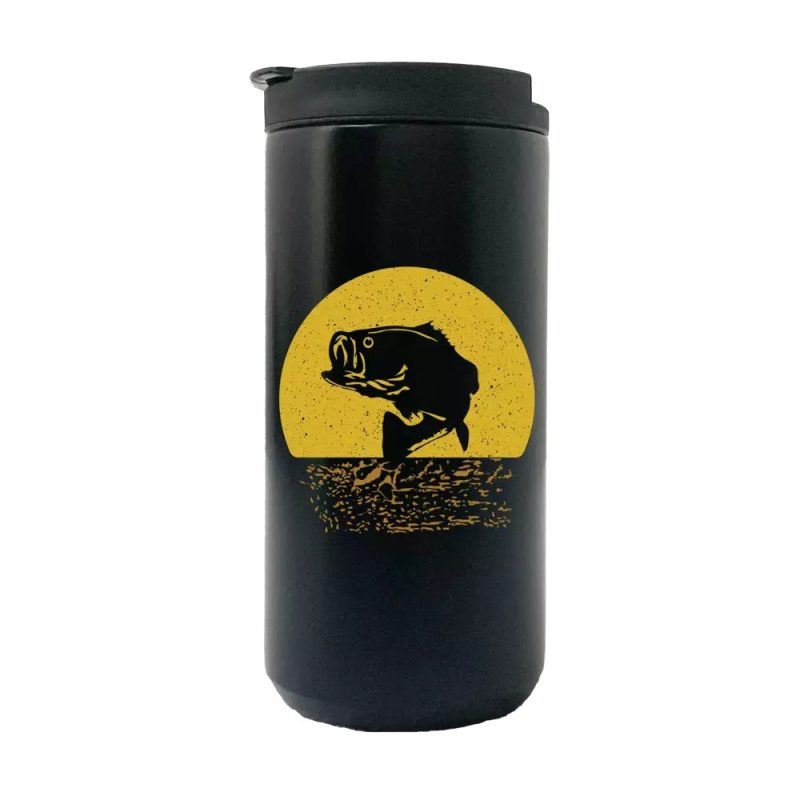 Bass Fishing 14oz Tumbler - Black