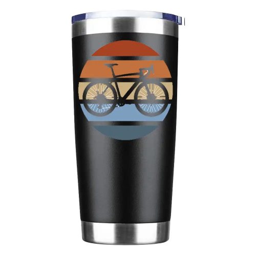 Modern Vintage Bicycle 20oz Insulated Vacuum Sealed Tumbler Black