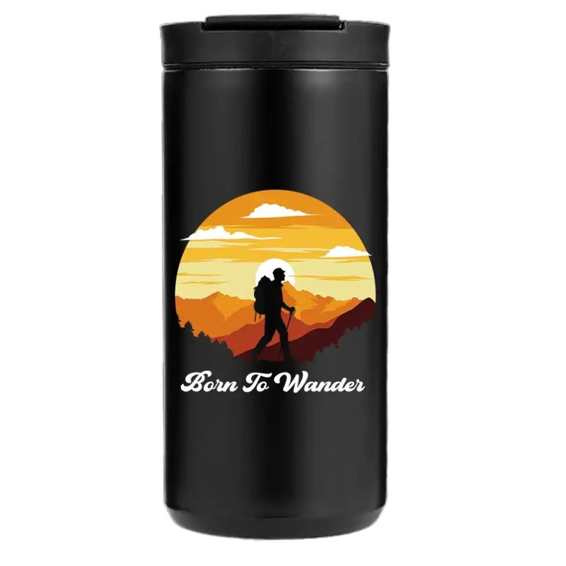 Born To Wander Hiking 14oz Tumbler  Black