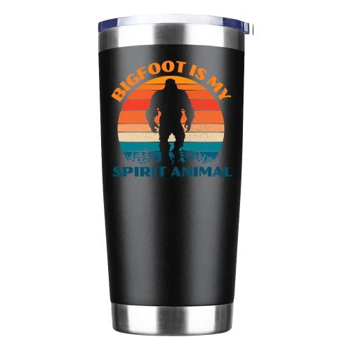 Bigfoot Is My Spirit Animal Insulated Vacuum Sealed Tumbler Black