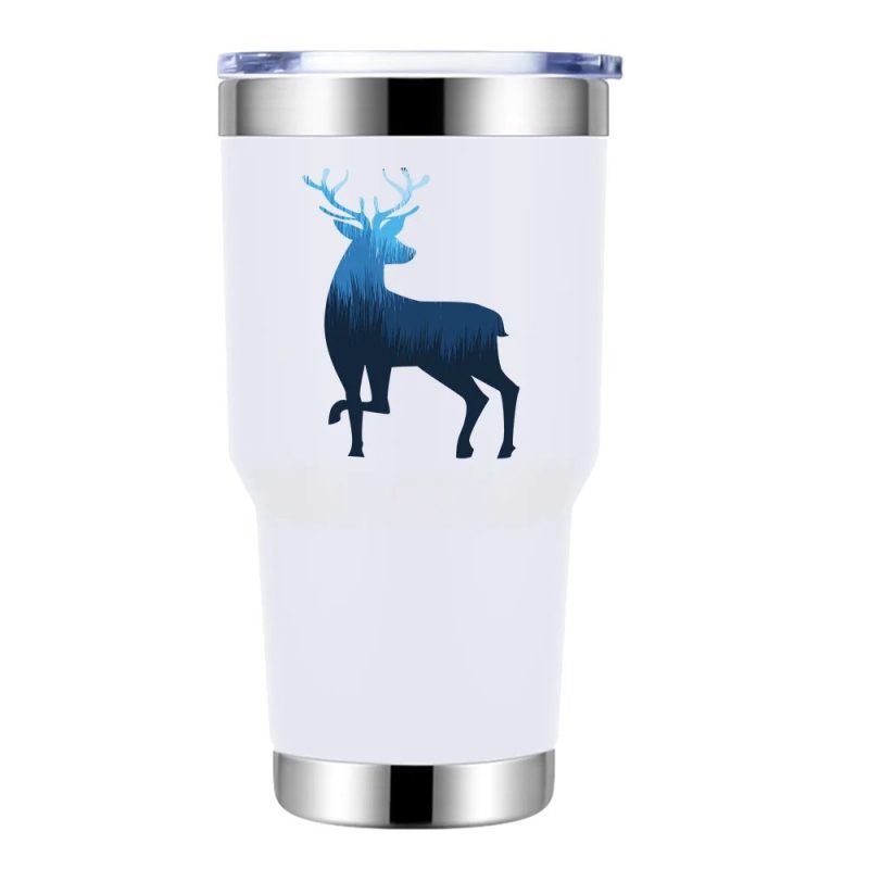 Deer Color 2 30oz Tumbler White