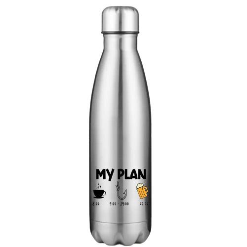 My Fishing Plan Stainless Steel Water Bottle