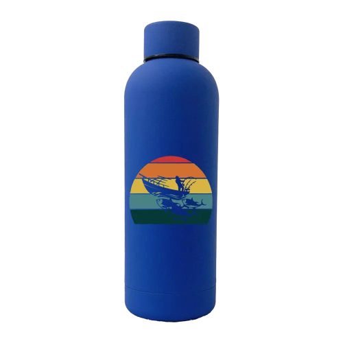 Fishing Boat 17oz Stainless Rubberized Water Bottle