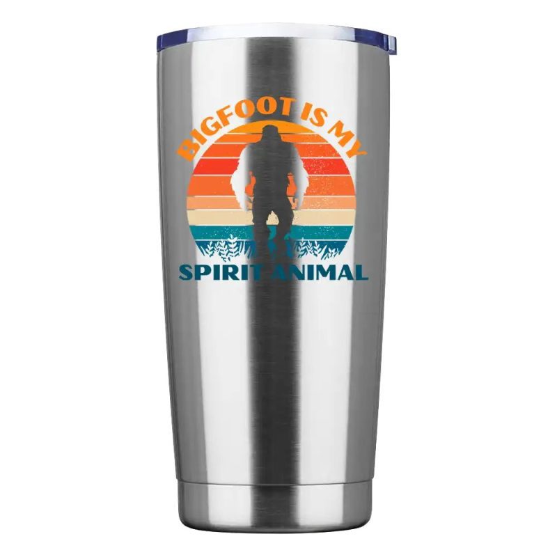 Bigfoot Is My Spirit Animal Insulated Vacuum Sealed Tumbler Silver