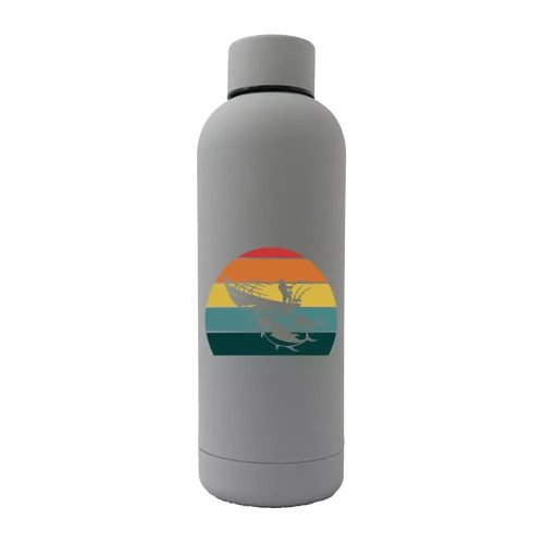 Fishing Boat 17oz Stainless Rubberized Water Bottle