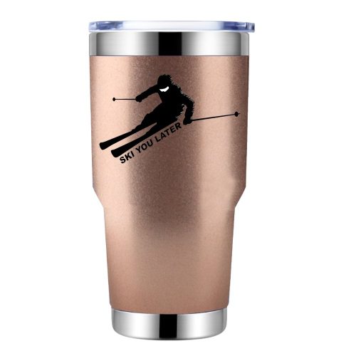 Ski You Later 30oz Double Wall Stainless Steel Water Tumbler Rosegold