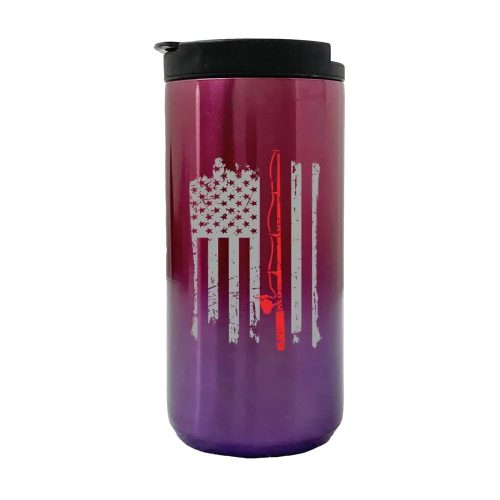 Fishing Rod American Flag 14oz Coffee Tumbler