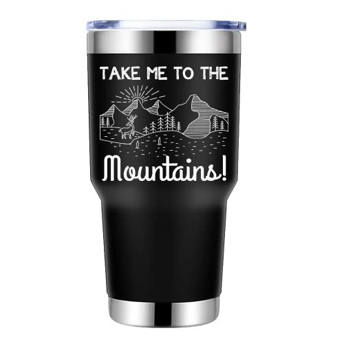 Hiking Take Me To The Mountains 2 30oz Tumbler Black