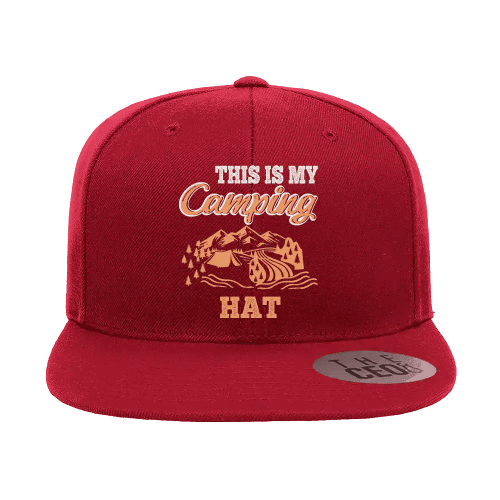 This Is My Camping Embroidered Flat Bill Cap