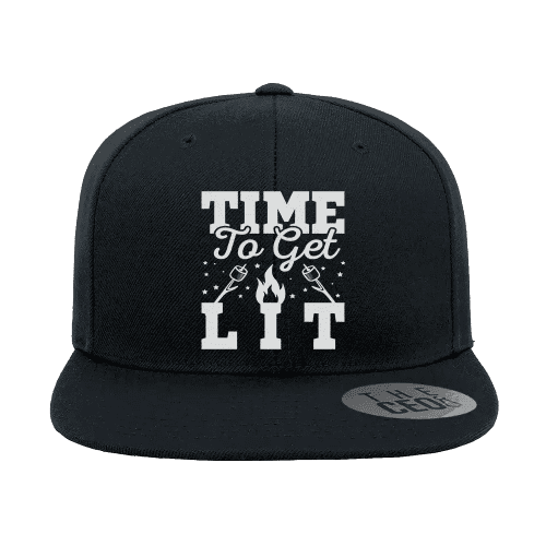 Time to Get Lit Embroidered Flat Bill Hat