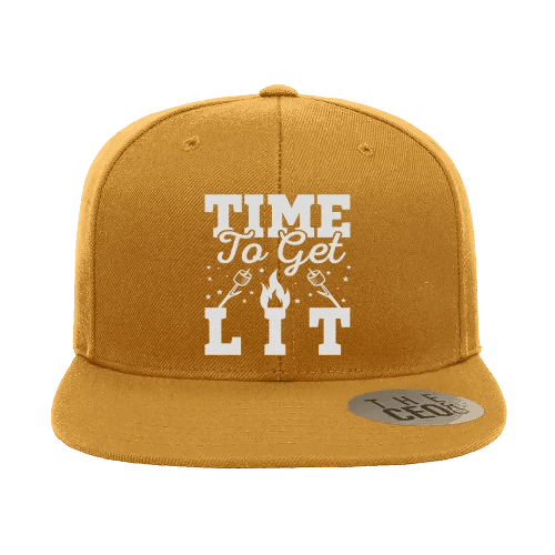 Time to Get Lit Embroidered Flat Bill Hat