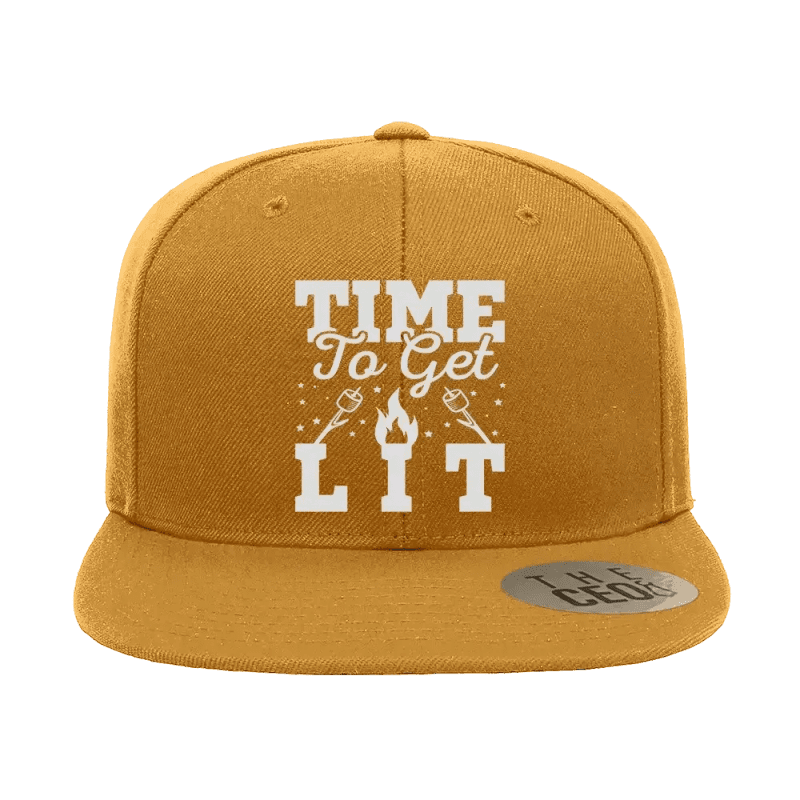 Time to Get Lit Embroidered Flat Bill Hat