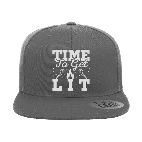 Time to Get Lit Embroidered Flat Bill Hat