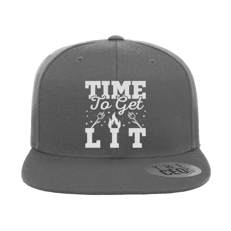 Time to Get Lit Embroidered Flat Bill Hat