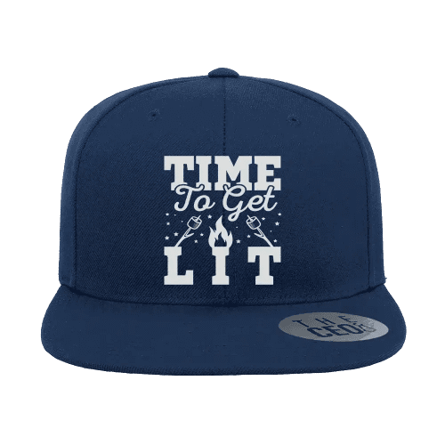 Time to Get Lit Embroidered Flat Bill Hat