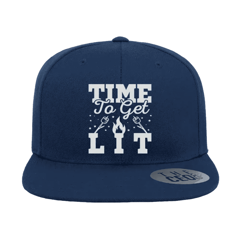 Time to Get Lit Embroidered Flat Bill Hat