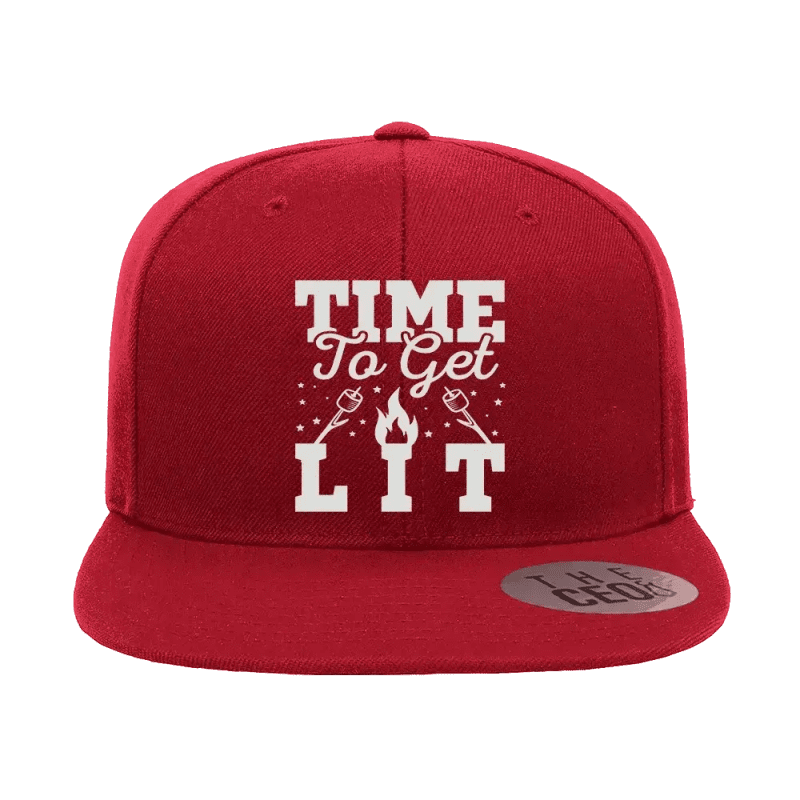 Time to Get Lit Embroidered Flat Bill Hat