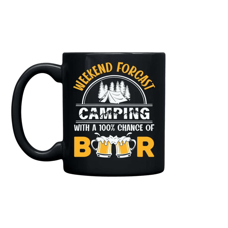 weekend forecast 11oz camping mug black