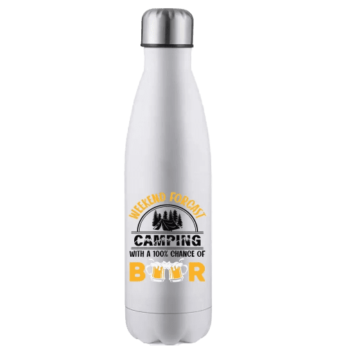 Weekend Forecast, Camping with 100% Beer Stainless Steel Water Bottle