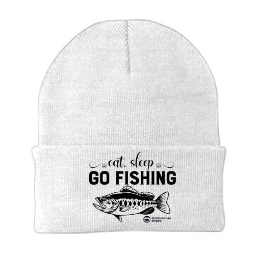 Eat Sleep Go Fishing Embroidered Beanie