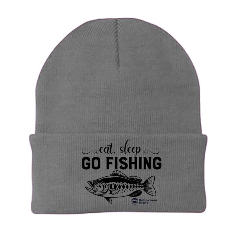 Eat Sleep Go Fishing Embroidered Beanie