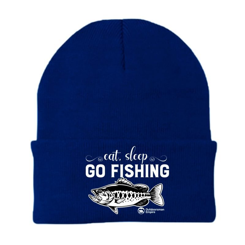 Eat Sleep Go Fishing Embroidered Beanie