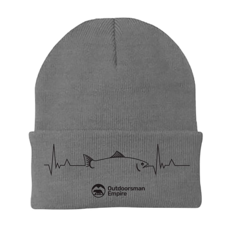 Fishing Cardiogram Embroidered Beanie