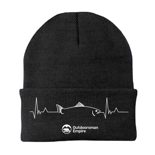 Fishing Cardiogram Embroidered Beanie