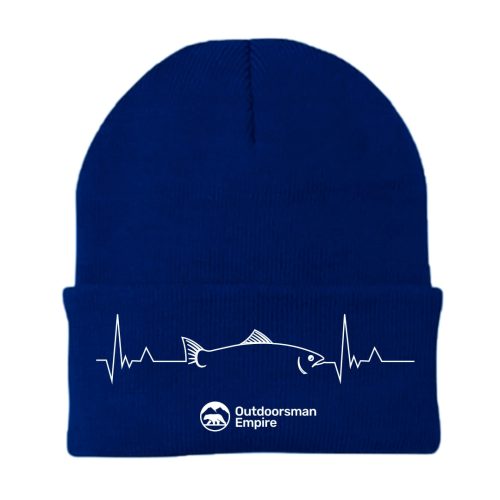 Fishing Cardiogram Embroidered Beanie