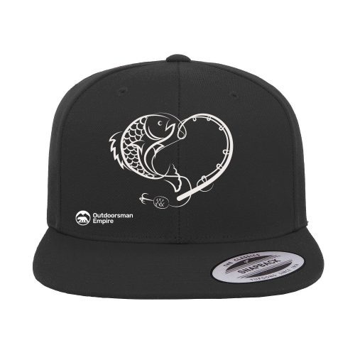 Fishing Heart Embroidered Flat Bill Cap