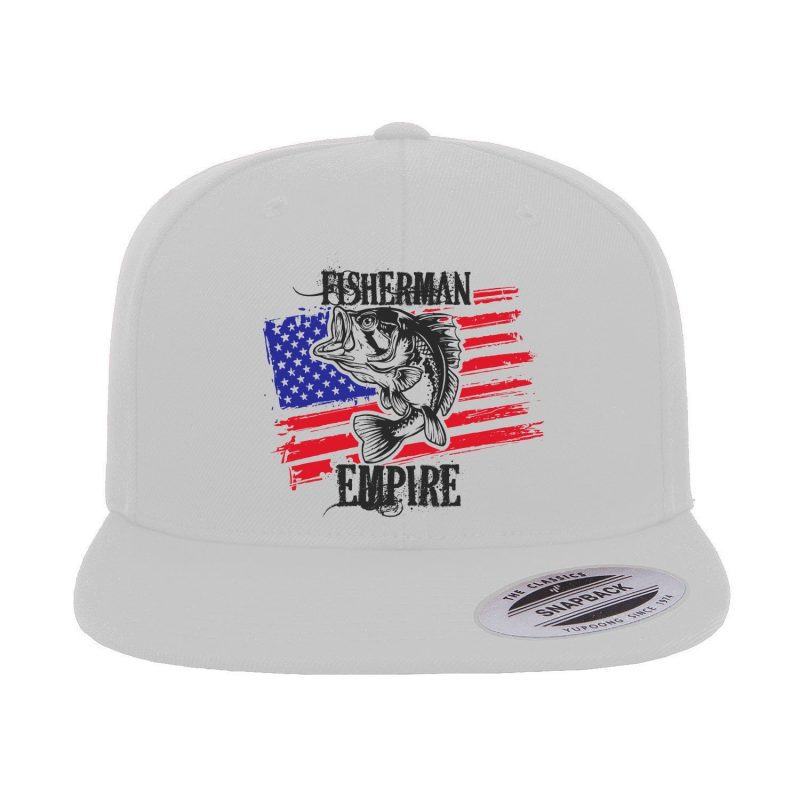 Fisherman American Empire Color Embroidered Flat Bill Cap