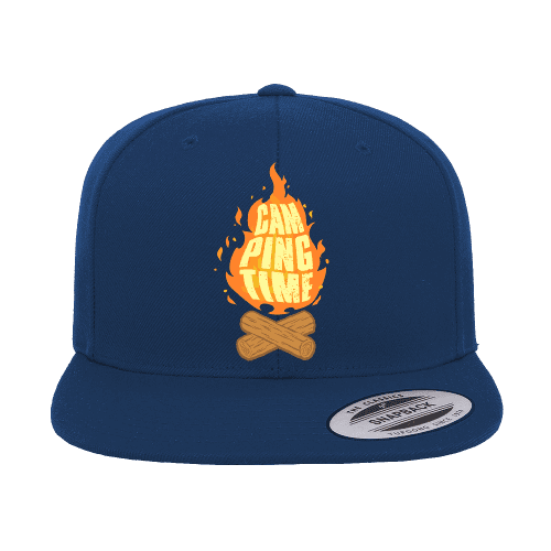 Camp Fire Printed Flat Bill Cap