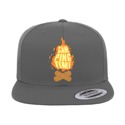 Camp Fire Printed Flat Bill Cap