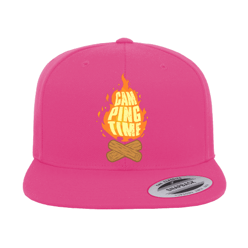 Camp Fire Printed Flat Bill Cap