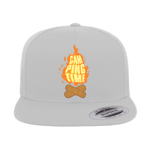 Camp Fire Printed Flat Bill Cap