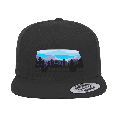 Camper Printed Flat Bill Cap