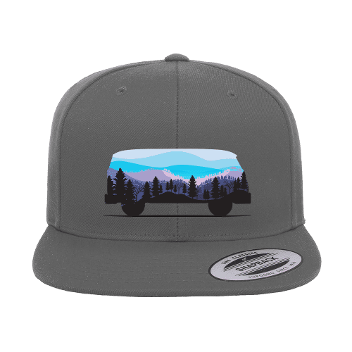 Camper Printed Flat Bill Cap