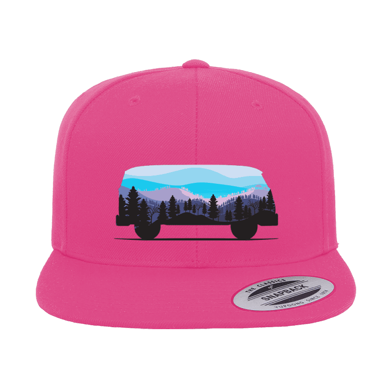 Camper Printed Flat Bill Cap